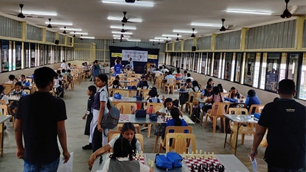 School students competing in a structured chess competition held in Chennai.