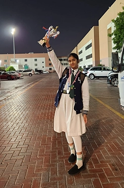 Time2Chess student celebrating a tournament victory, showcasing discipline and competitive skills.