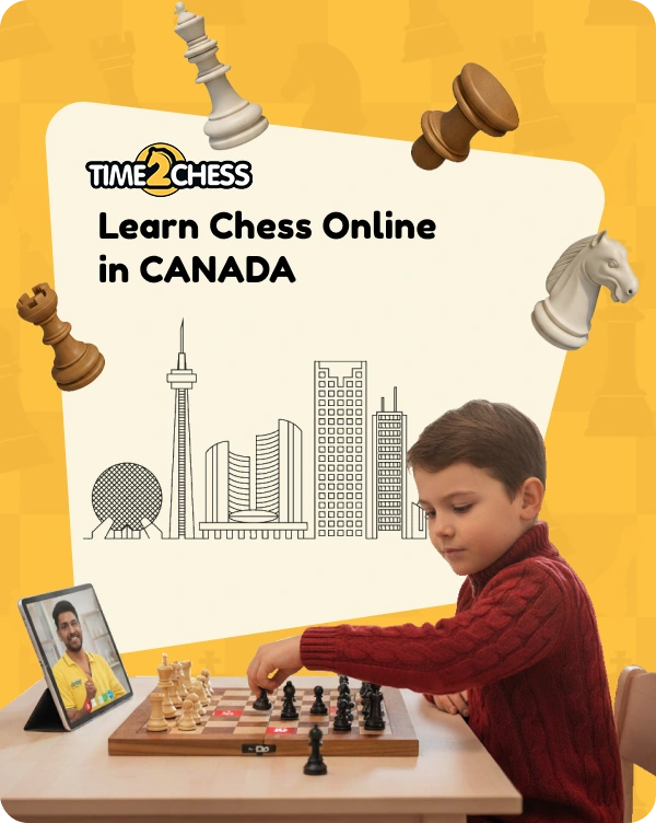 Structured online chess training in Canada for kids by FIDE-certified coaches, from beginner to advanced.