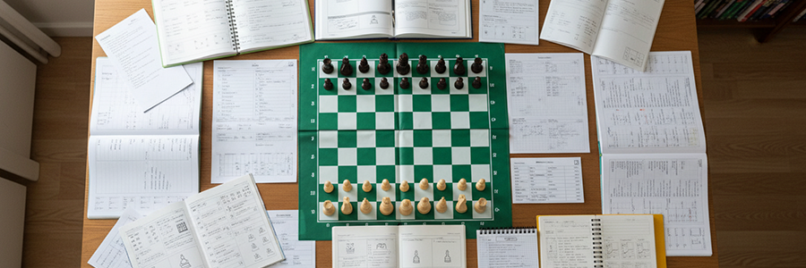 Printed chess workbooks help students practice lessons and strengthen concepts learned in class.